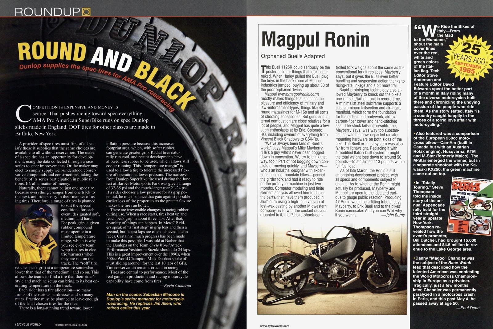 Magazine spread — Round and Black